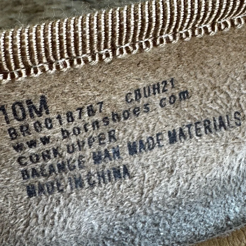 BORN Brin Ballerina Brin Flat Natural Cork Slip Ons Size 10 EUC - Picture 10 of 14